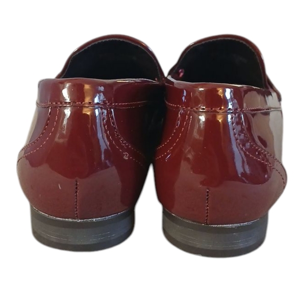 Zara Burgundy Patent Leather Loafers Women's Red Slip On Flats Size 6 - Picture 7 of 11
